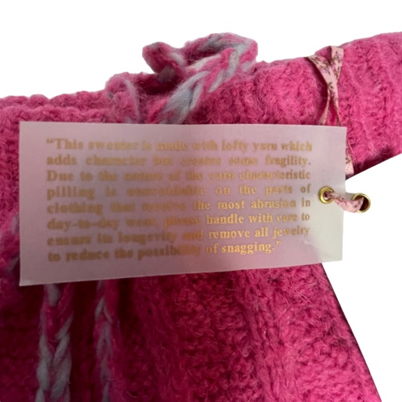 NWT Loveshackfancy Landana Pink/Gray Jogger Knit Sweater Pants s - Picture 7 of 15